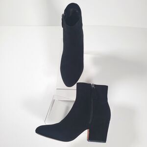 Johnston & Murphy Women’s Black Suede Booties Size 7M Leather Sole Ankle Boots